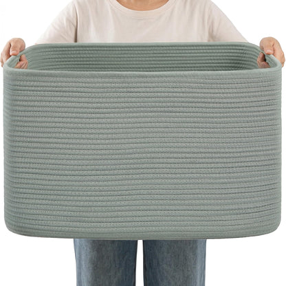 75L Blanket Basket Laundry Basket Hamper Brown/White,22"x17"x12"