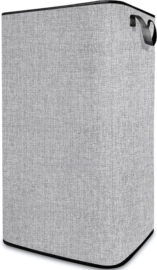 SNIGJAT Large Laundry Basket, 80 L Collapsible Tall Hamper with Handle Grey