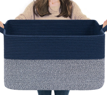 Goodpick Woven Storage Basket for Shelves, 13" x 10" x 9", Black Jute